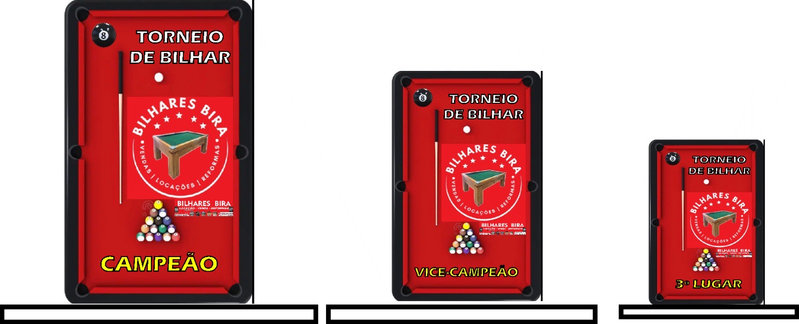 Troféu personalizado para campeonato de bilhar, truco e dominó - Diversões Bira 4