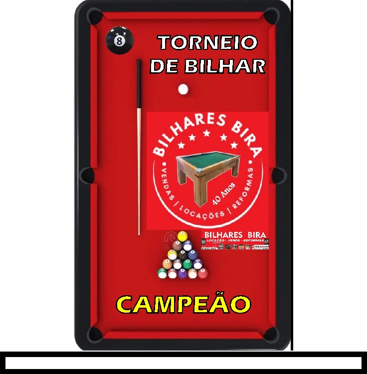 Troféu personalizado para campeonato de bilhar, truco e dominó - Diversões Bira 3